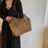 Fashion large-capacity leopard print tote bag 2025 autumn and winter new work commuter armpit bag casual shoulder bag