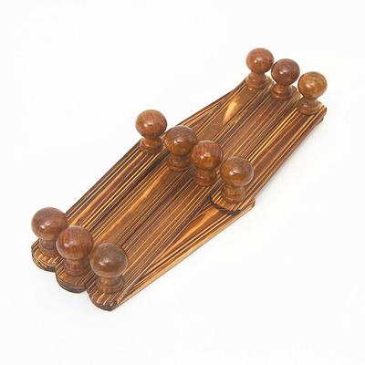 Extendable Wooden Wall-Mounted Coat and Bag Hanger with Folding Hooks