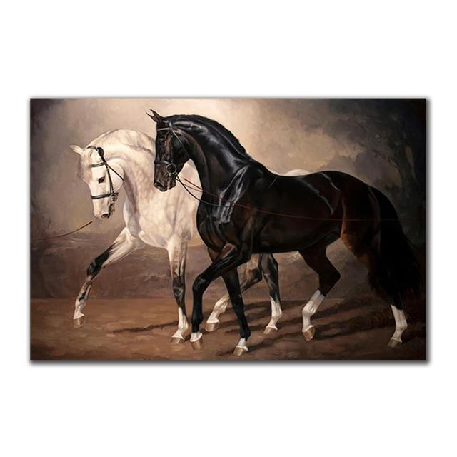 

Черно-белая лошадь, холст, живопись, современные постеры с животными, принты, Quadros, настенная художественная картина для украшения гостиной, Cuadros 21*30cm