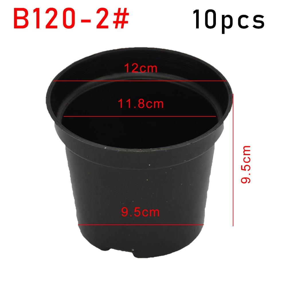 10PCS Set of Black Plastic Plant Pots for Indoor and Outdoor Use