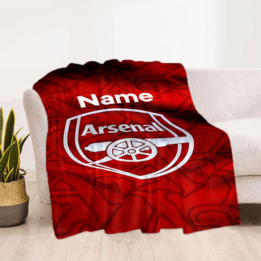 Arsenal Fan Art Personalized Text Blanket Gift Personalized Blanket Ultra-Soft Throw For Home Decor Office Bedding Seaside Four Seasons Universal