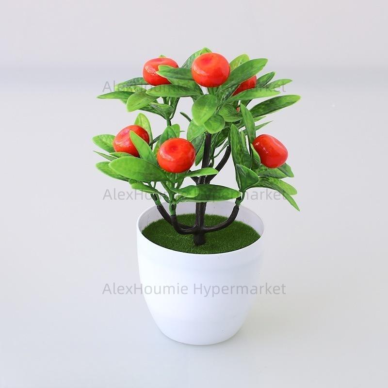 Artificial Lemon Tree Decor Fake Lemon Plants Artificial Lemon Tree Bonsai Fake Greenery Mini Lemon Tree Potted for Home Office