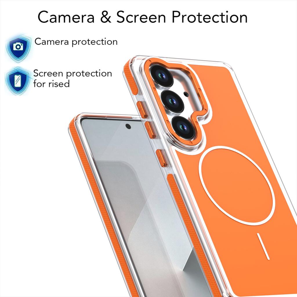 For Samsung Galaxy S25+ / S24+ Magnetic Case Dual Color Shockproof TPU PC Phone Cover