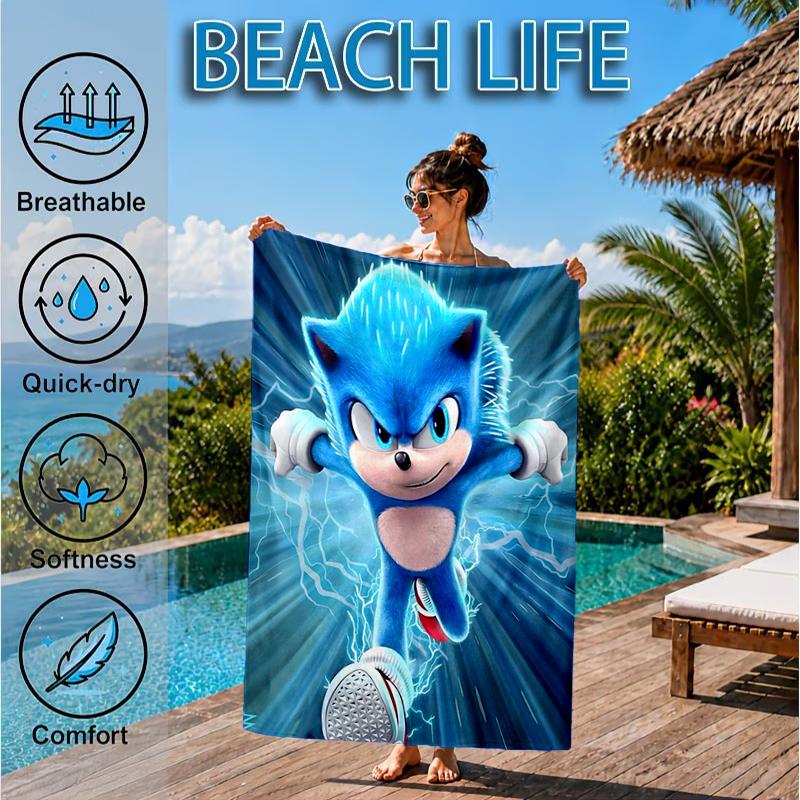Hedgehog Adventure Speed And Colors Beach Towel, Microfiber Beach Towel, Perfect For Pool, Beach, Travel, Home Decor Beach Party Fan Gifts