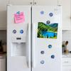 Blue Forget-Me-Not Crystal Glass Magnetic Refrigerator Magnet - Home Kitchen Decoration