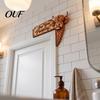 Cute Animal Door Ornament Funny Highland Cow Topper Sign, Are You Pooping Bathroom Decor, Farmhouse Style Accessories Peeking Corner for Restroom Home