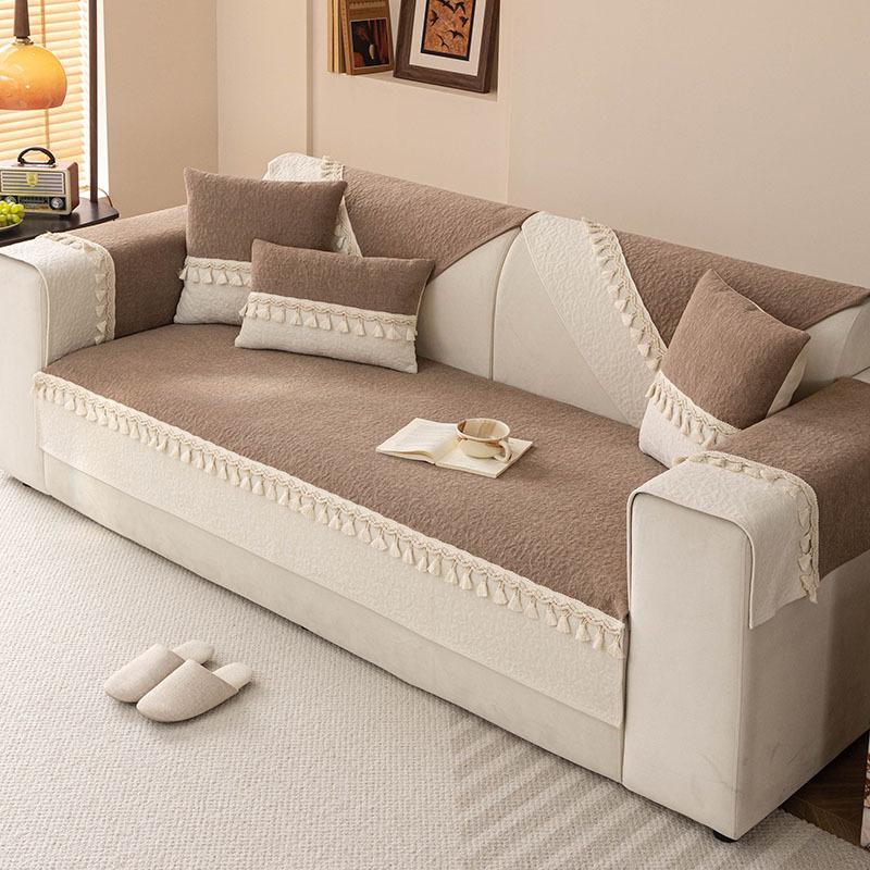 

Плюшевая подушка для дивана Xiaoxiangfeng универсальна для всех сезонов Новый нескользящий кожаный чехол для дивана Утолщенный чехол для подушки сиденья 70*70cm