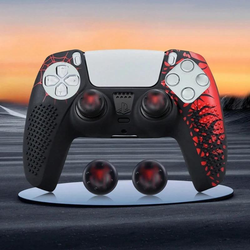 For PS5 Controller Cover Case Anti-Slip Silicone Protective Skin Compatible with PS5 Game Controller Thumbstick Grip Cap Sticker