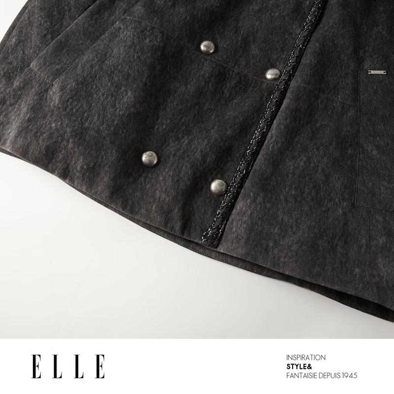ELLE Women's Grey 90 Duck Down Short Jacket
