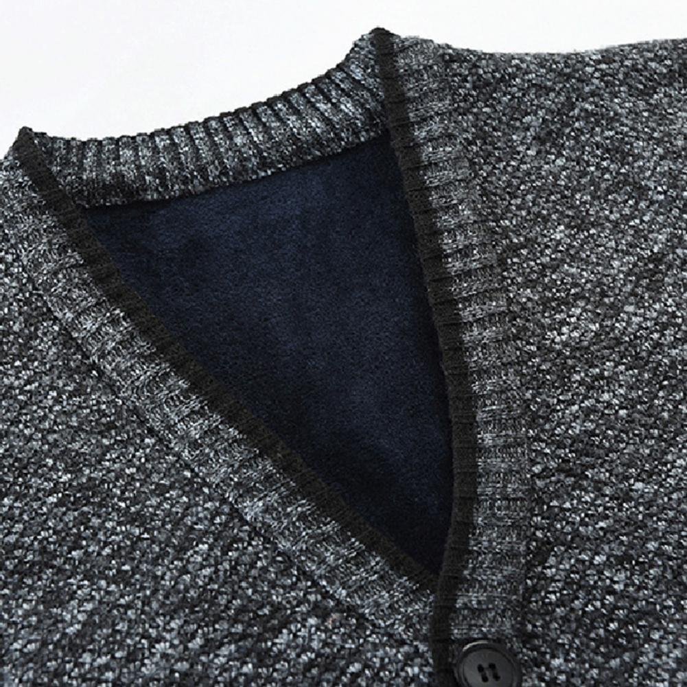 Herren Pullover Weste V-Ausschnitt Einreihig Ärmellos Knöpfe mit Taschen Elastisch Dick Einfarbig Strickoberteil Pullover Mantel