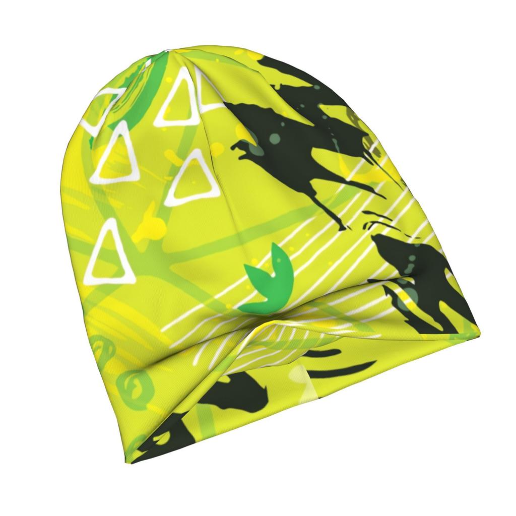 2D Flat Printing Green Spring Abstract Design Modern Adult Beanie Designed To with Laid-Back Street Style Or Elevate Easy Outfits with Understated Edg