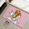 Floor Mat Eco Flannel Doormat Non-Slip Odorless Indoor Soft Short Plush Floor Rug R-Rilakkuma Anime