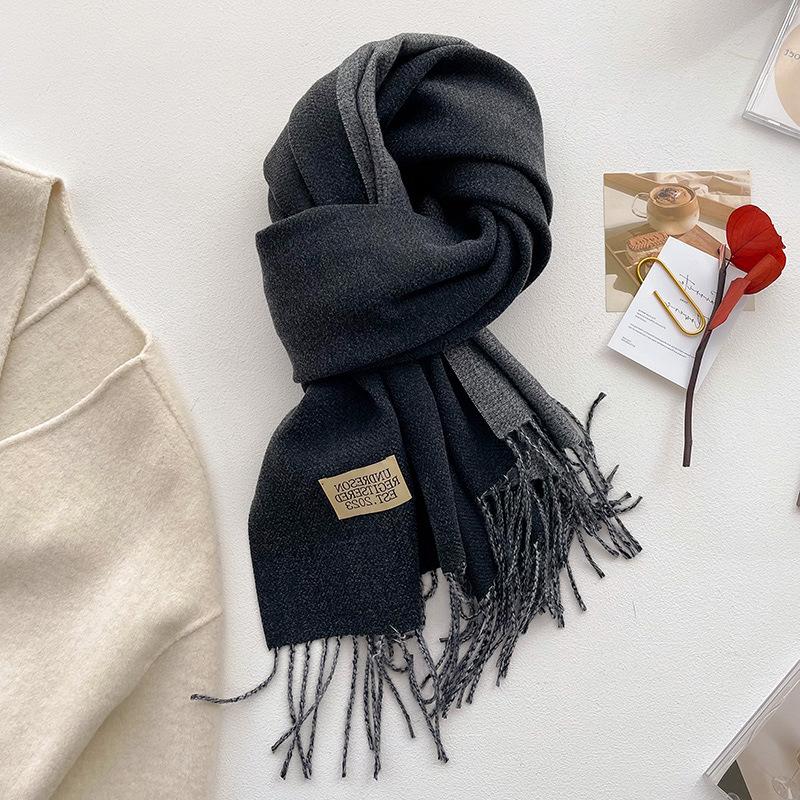 Super Soft Waxy Cashmere Scarf for Women in Winter High End  Korean Version  Versatile Camel Color  Double sided Solid Color  Warm Scarf for Mother