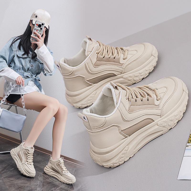 Ins Korean Version of the New High-top Dad Shoes for Women 2025 Autumn Student Sports Running Shoes Casual Shoes Heightened Q030