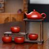 Yixing Zisha Big Red Robe Teapot with Gourd Design - Kung Fu Tea Set