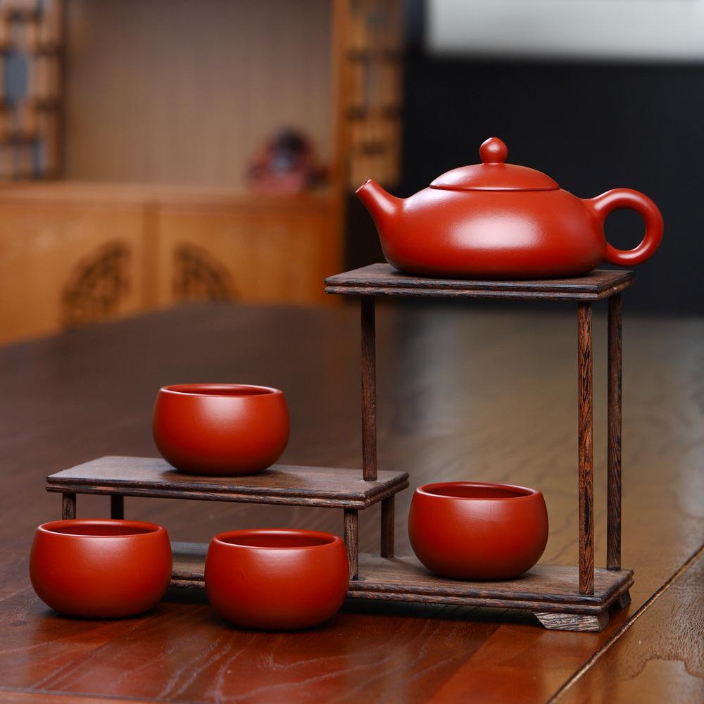 Yixing Zisha Big Red Robe Teapot with Gourd Design - Kung Fu Tea Set