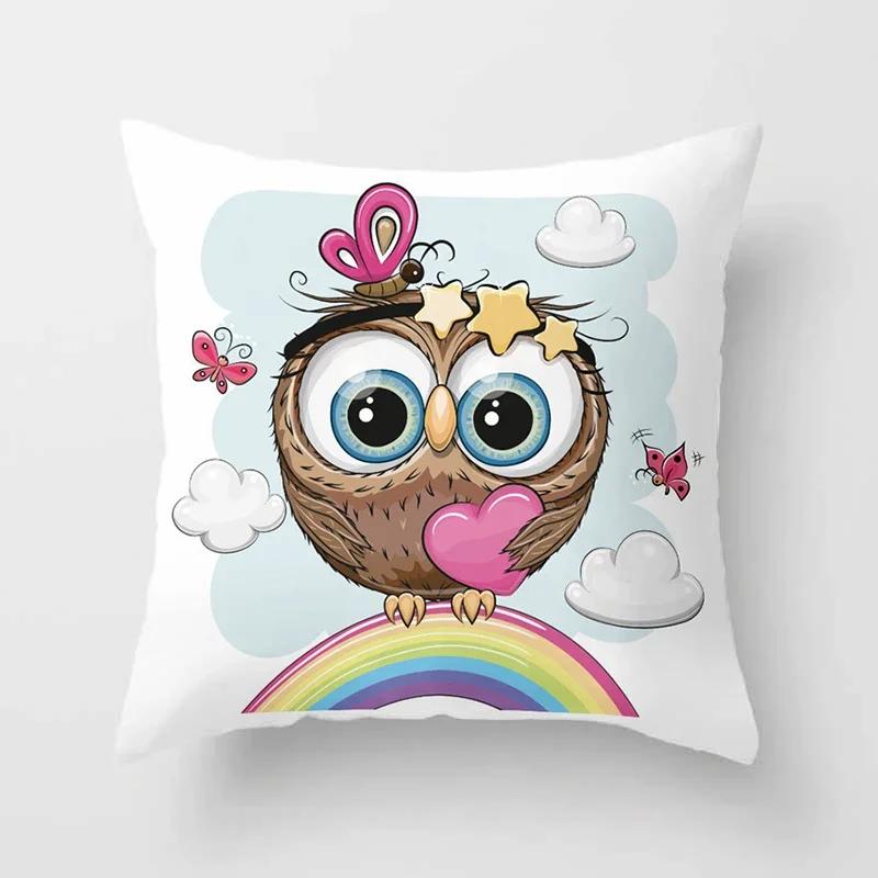 Cute Owl Cushion Covers Comfortable Pillow Cover x Decorative Pillows For Sofa Bed Car Throw Home Decor
