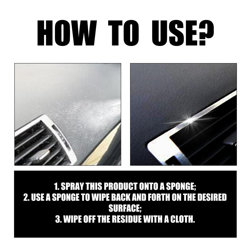 Car Interior Shine Spray Kit for Leather and Vinyl Seats Dashboard Quick Restoration and Protection for Daily Car Care