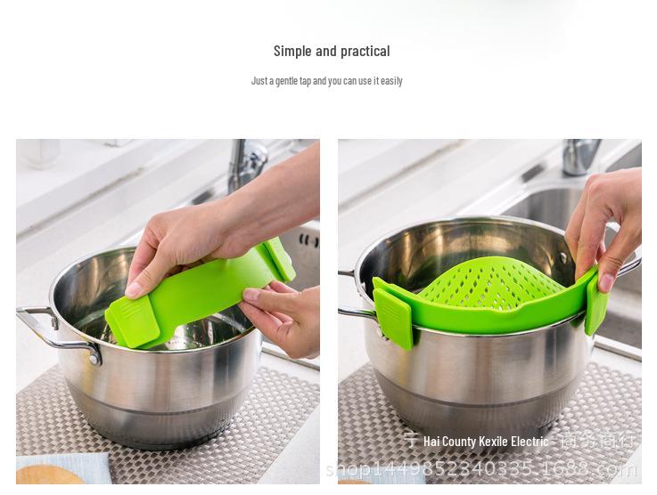 Silikon Topfrand Sieb – Kreativer Nudel- & Gemüsefilter mit Überlaufschutz