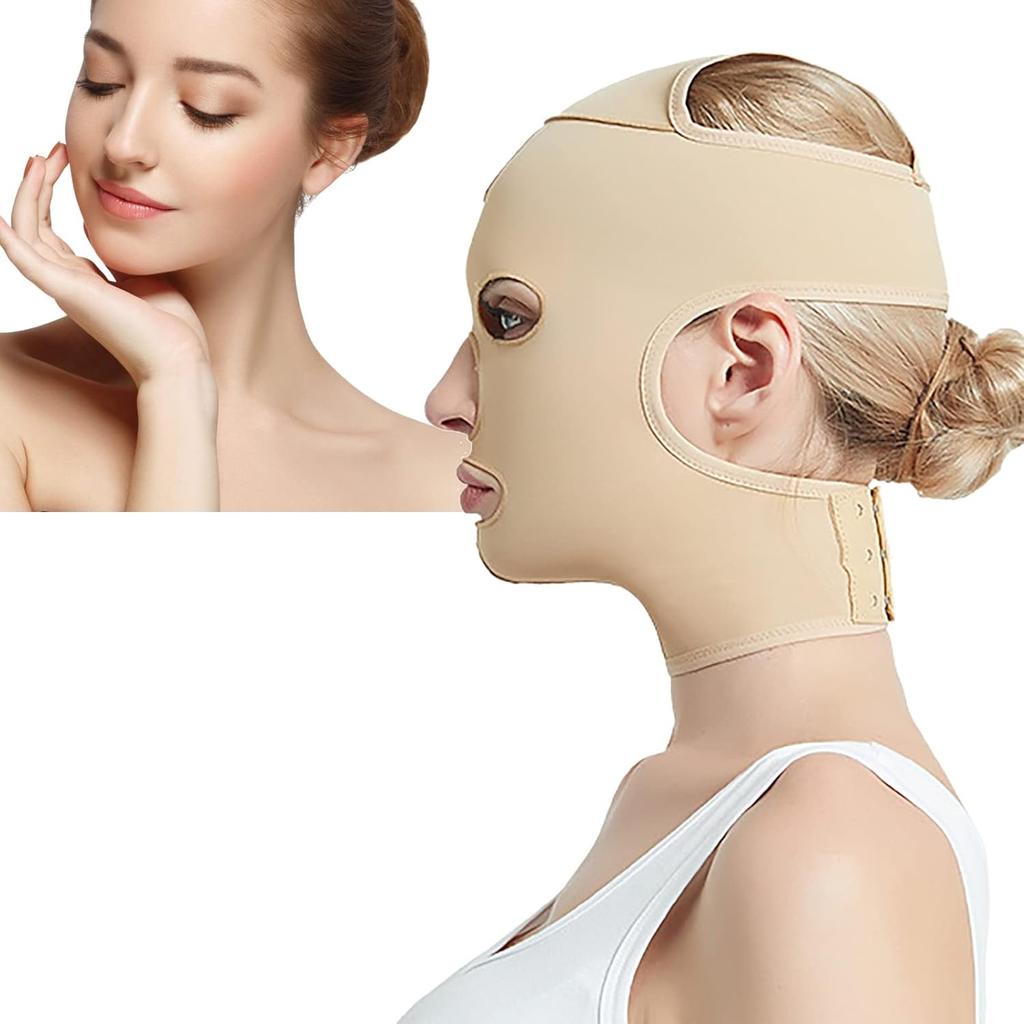 Full Face Strap, V Line Cheek Chin Slimming Belt Strap, Facial Massage Shaper, Reusable Breathable, Thin Facial Massage Shaper (L)