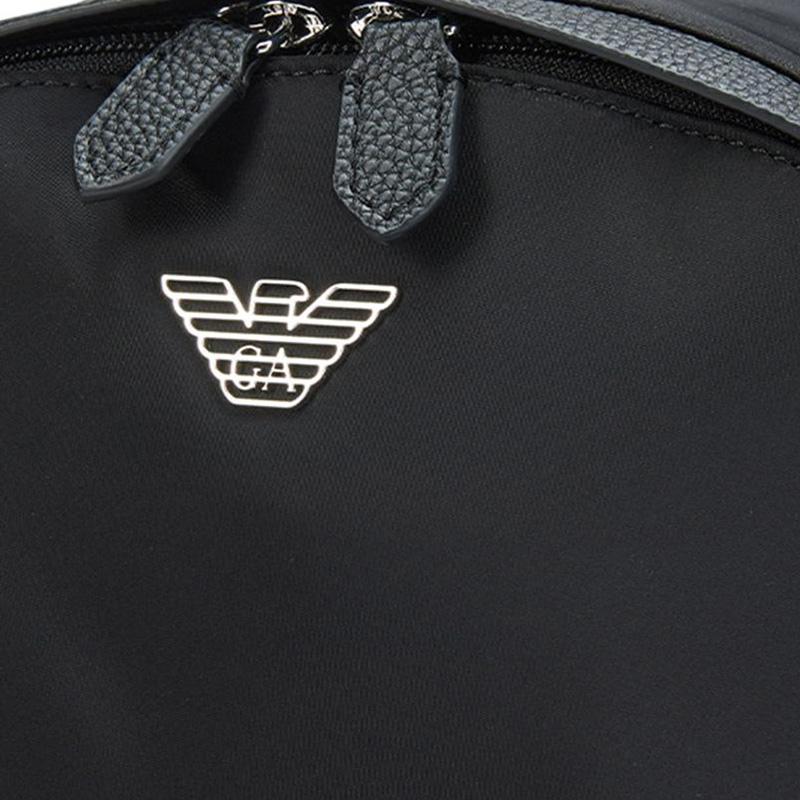 Emporio Armani Travel Essentials 32 Solid Color Logo Embroidered Zipper Closure Fabric Backpack Women backpack Black Y3L111-YWS1E-80001