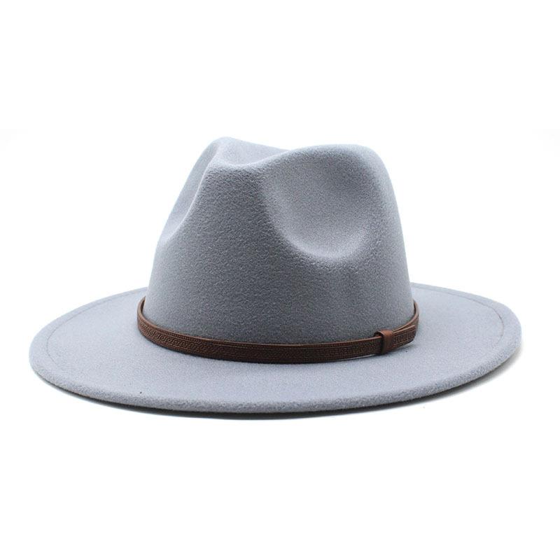 

Wish шерстяная шляпа британская джазовая шляпа фетровая шляпа M（56-58cm） светло-серый