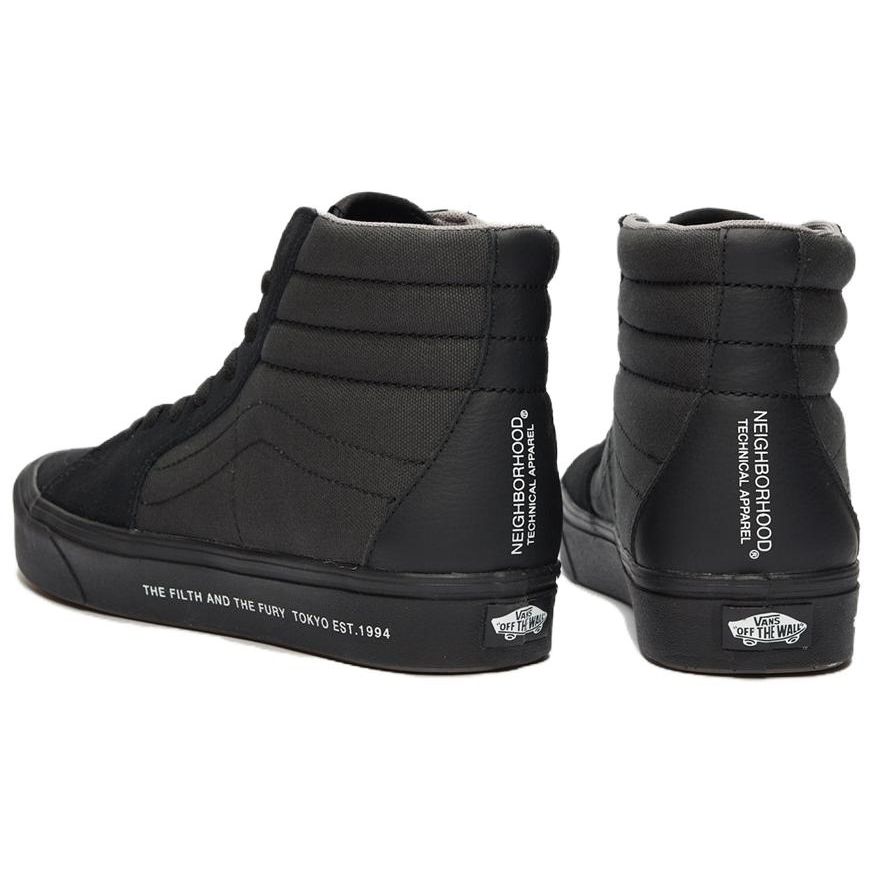 Vans Neighborhood X Sk8 Plátěné vysoké skate boty Unisex Tenisky Černé VN0A3WMB6E6