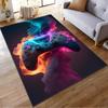 Gaming Controller Design Carpet with Futuristic Neon Style Print Suitable for use as an anti-slip for living room bedroom sofas