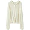 Sancai 2025 Winter Women's Hooded Zipper Knit Cardigan
