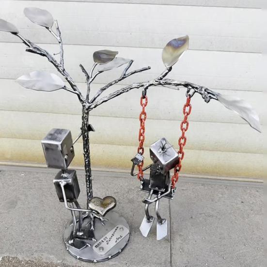 Love Confession Figurine Desktop Romantic Robot Ornament Bedroom Robot Statue