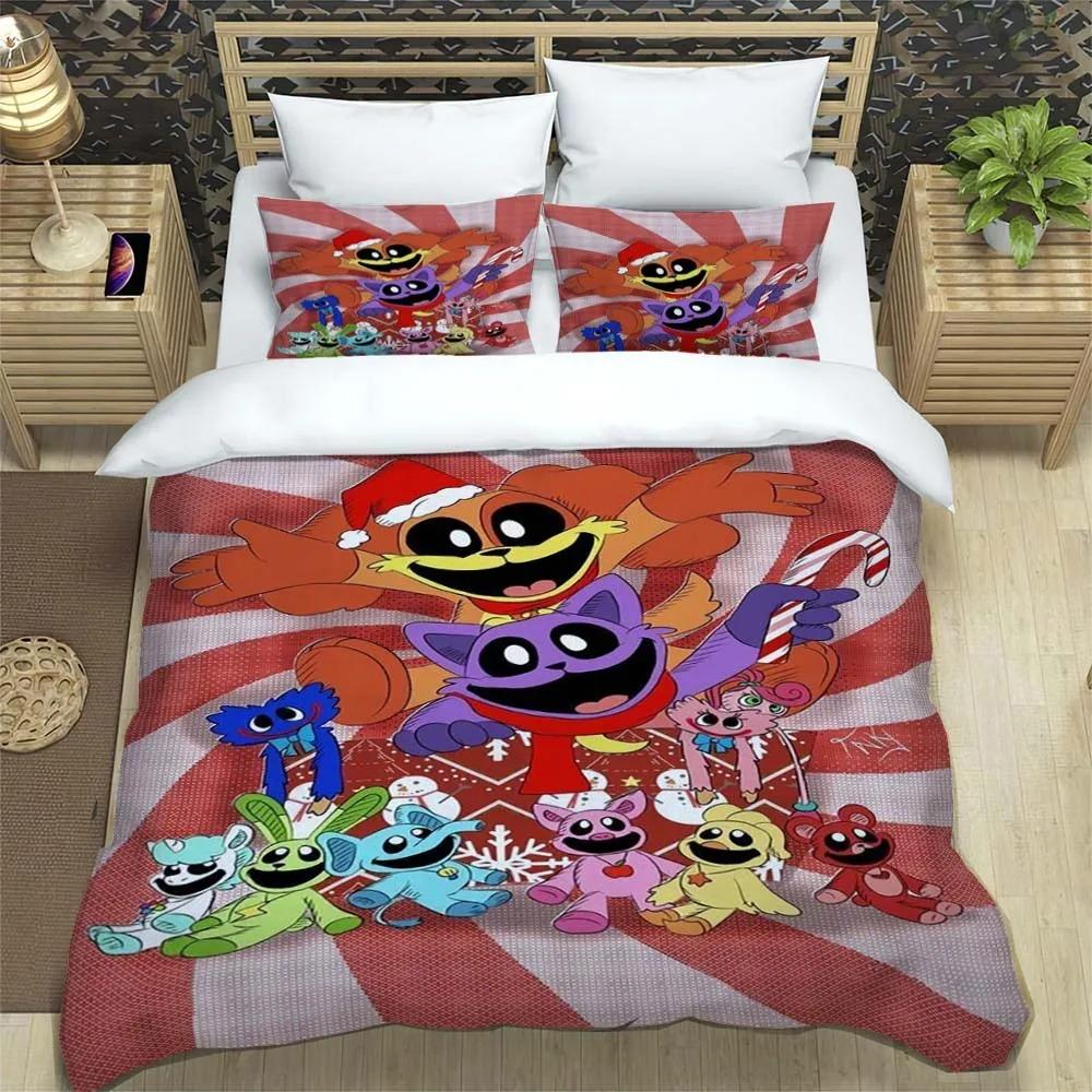 3D Print Anime Smiling Animals CATNAP DOGDAY Bedding Set Brand New Cool Anime Quilt Cover Pillowcase Cute Cartoon Children Gift