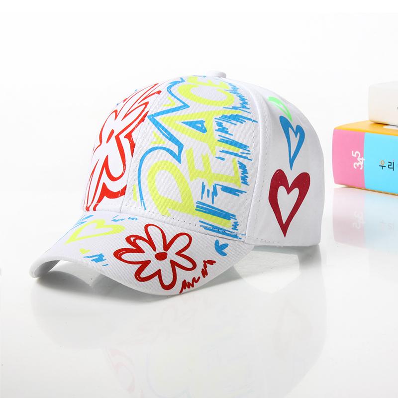 Fashion cotton Graffiti boy girl Baseball caps Children Printed snapback hat Kids Popular hip hop hat Cap hot sell