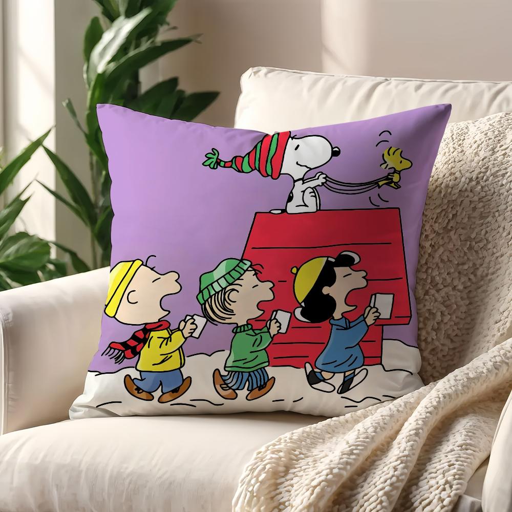 Cartoon S-Snoopy Hund Niedlicher Kissenbezug Kissen Sofa Druck Dekoration Zimmer Zuhause Büro Café Auto Nordische Schlichtheit