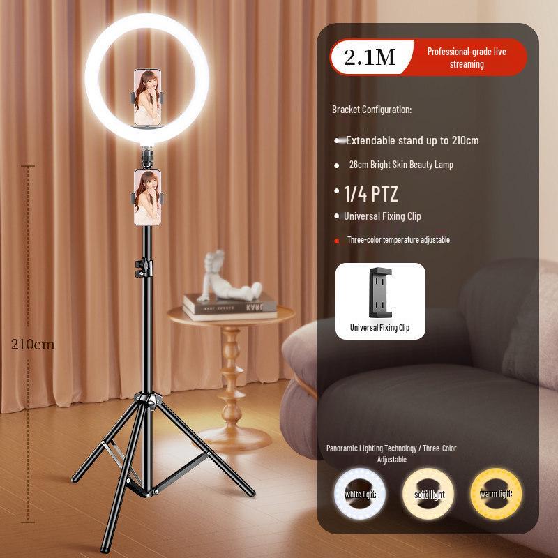 Professional Desktop Ring Light Stand for Streamers - Large Aperture Beauty & Selfie Light