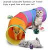 20Pcs/Set Cat Toys Set with Collapsible Rainbow Tunnel Interactive Cat Feather Mouse Crinkle Balls Toy