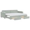 VidaXL Daybed with Trundle and Drawers Light Grey 80x200cm Velvet 3196994