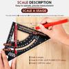 7 Inch Carpenter Square, Woodworking Triangle Ruler Set, CNC Aluminum Alloy Framing Square, Adjustable Angle Carpentry Triangle Ruler, Multifunction