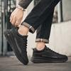 Men's shoes autumn leather waterproof casual sports shoes men's non-slip black work shoes winter velvet warm cotton shoes