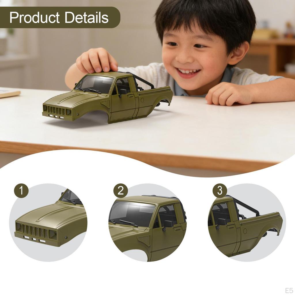 Pickup Hard Assembly RC Crawler Accessory Heavy Duty Construction Sturdy Parts for 1/24 Model Car