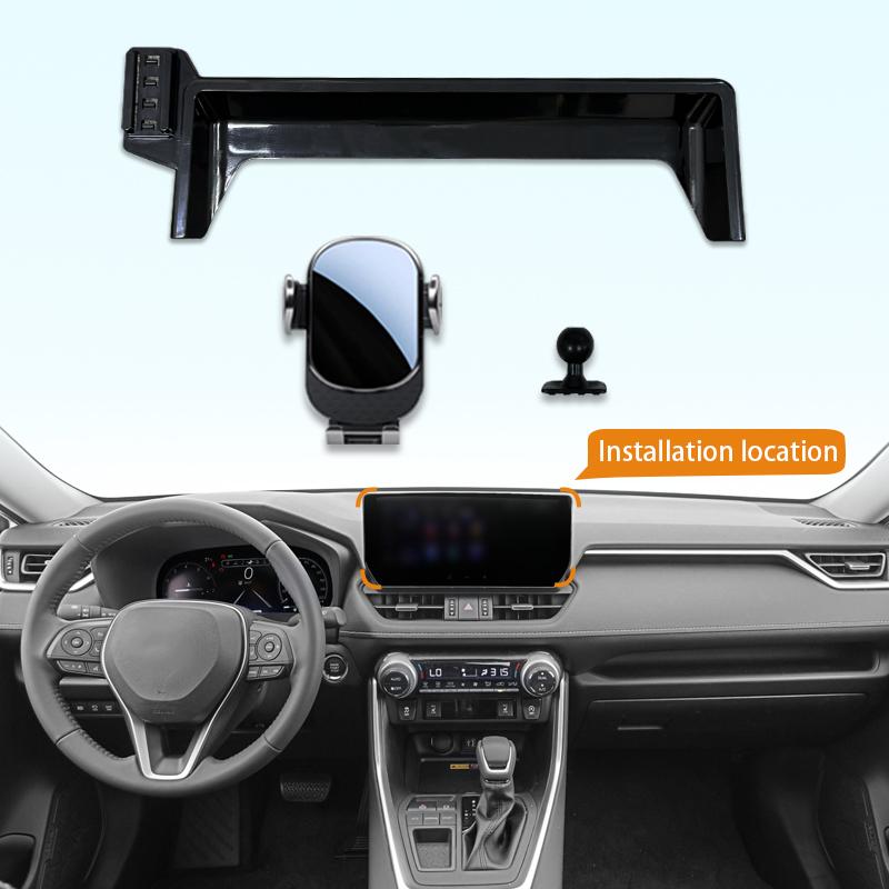 

Screen Base Car Phone Holder Mount For Toyota Rav4 Rav 4 Central Control Stand GPS Accessories Covers Auto Parts Products чёрный