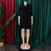 Übergröße Damen Blazer Kragen Schnürung Taille Falten A-Linie Kurzes Kleid