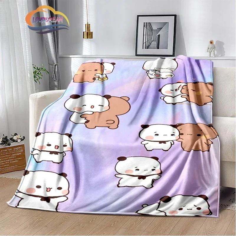 Cartoon Print Bear and Pa Blanket Cute Bubu  Dudu Series  Kids Warm Flannel Soft Comfortable Home Bed