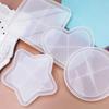 Heart Coaster Molds Round Silicone Coaster Molds Cup Mat Mold Pentagram Epoxy Casting Mold for Resin Coaster Home Decor