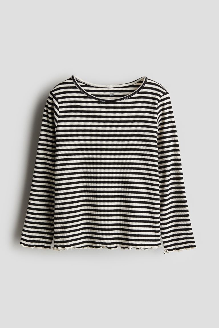 

Футболка с длинными рукавами HM Black White Stripes