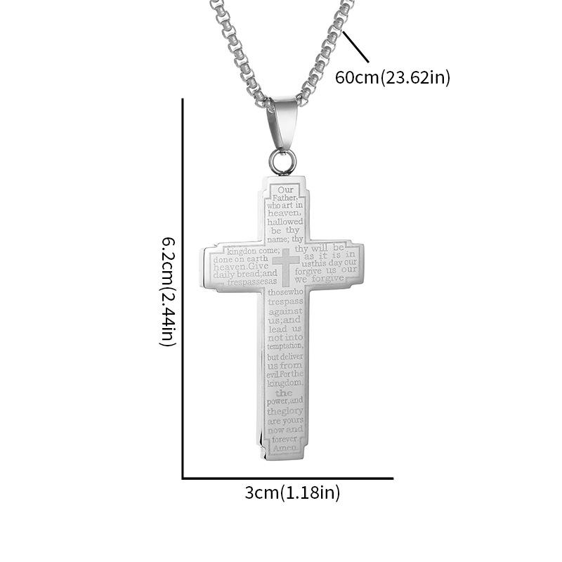 Personalized Three-dimensional Cross Necklace, European and American Fashion Trend Temperament Stainless Steel Pendant Jewelry