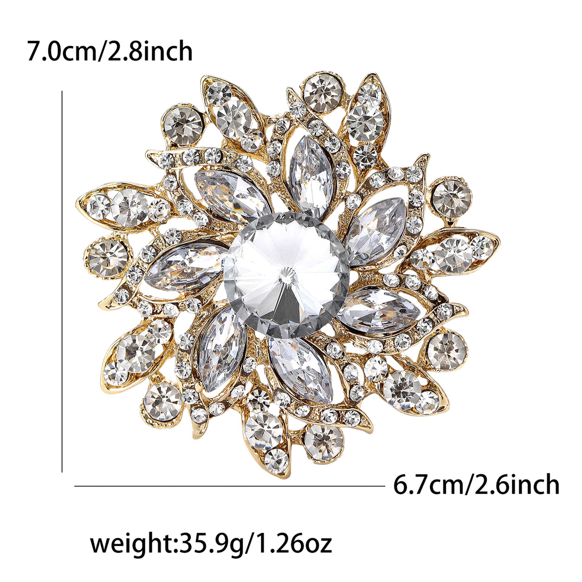 Элегантная брошь из сплава, стразов и стекла - Высококлассная женская булавка для костюма