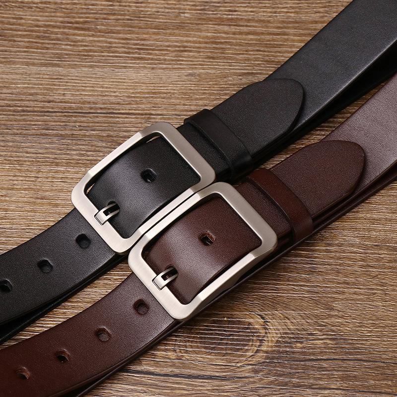 

Мужской ретро-ремень из полиуретана с пряжкой-пряжкой - японский литературный стиль, универсальный повседневный модный тренд 120cm чёрный