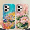 For Honor 400 Pro Magic7 200 Lite X9a X8c X9b X7d X9c X8a X8b X6c X6b Pink Lotus Flower Glitter Korean Women Phone Case Cover