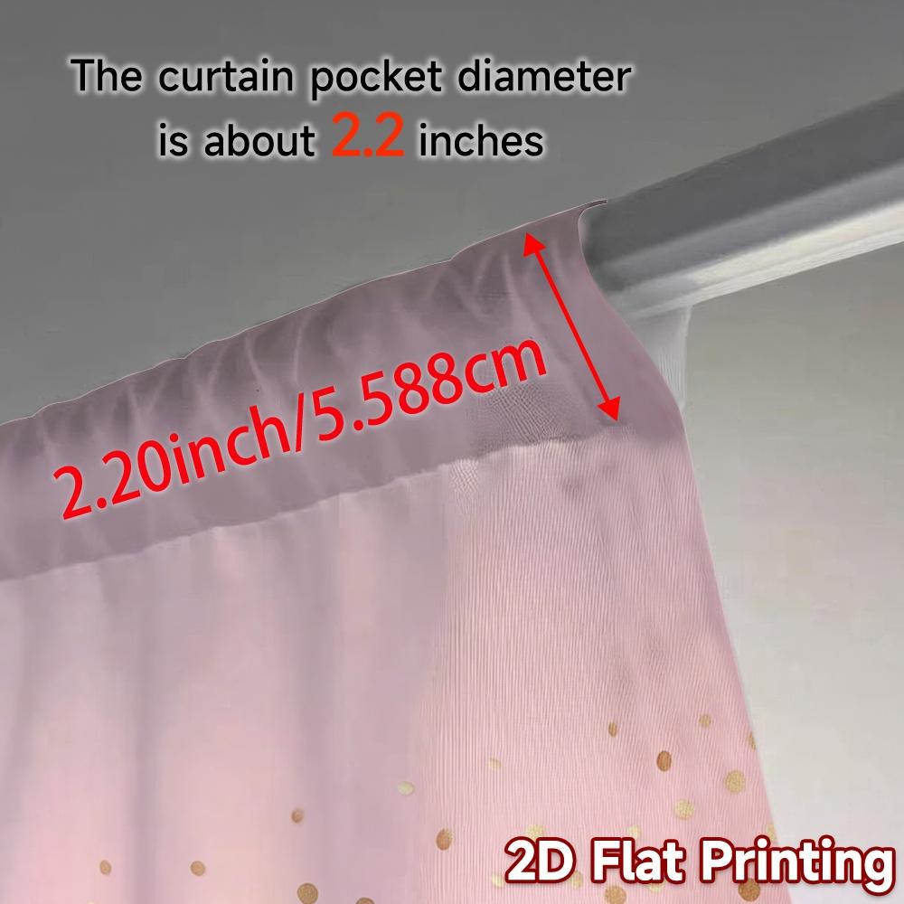 2pcs, 2D FLAT PRINTING Curtains (Without Rod) Golden Sprinkle Chic Curtain Chic Semi-Sheer Curtains Outdoor Decorations