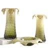 Glass Vase Color Gradient Flower Vase Fruit Plate Desktop Storage Container Snack Plate Terrarium Home Decoration Accessories